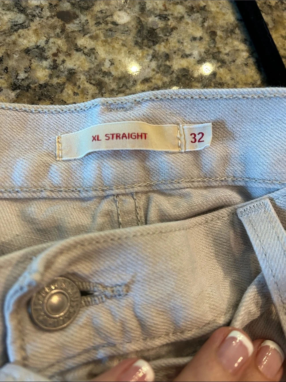Levis XL Baggy Straight Sz 32 x 31 Tie Waist Wide Leg Trouser Khaki White Label - Picture 5 of 7